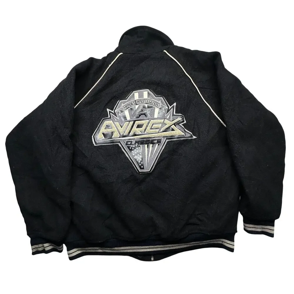Vintage Avirex Heroes and Legends Wool Varsity Jacket Mens Large RIPPED LINING